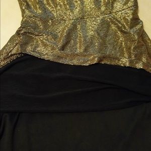 Gold striped mini dress